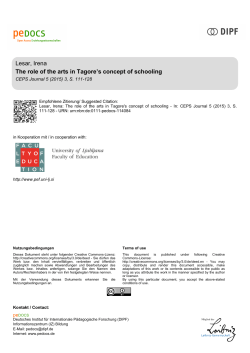 The role of the arts in Tagore&trade;s concept of schooling