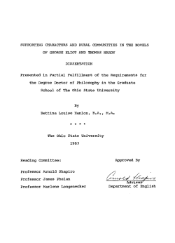 SUPPORTING CHARACTERS AND RURAL COMMUNITIES IN THE