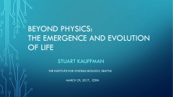 THE EMERGENCE AND EVOLUTION 2OF LIFE