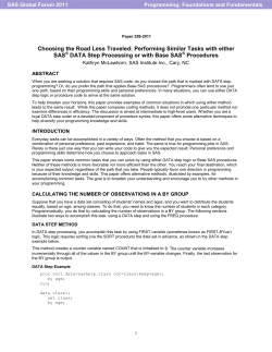 Performing Similar Tasks with Either SAS&reg; DATA
