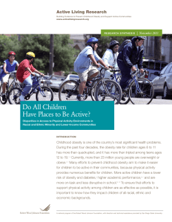 Do All Children Have Places to Be Active?