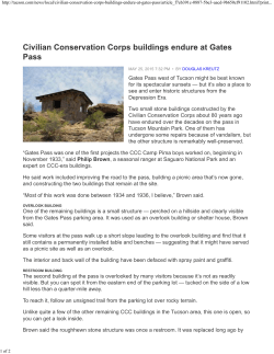 Civilian Conservation Corps buildings endure at Gates Pass