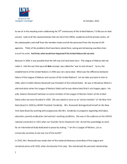 Rosalee`s full speech - League of Women Voters of New York State