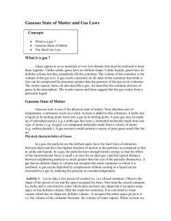 Gaseous State of Matter and Gas Laws