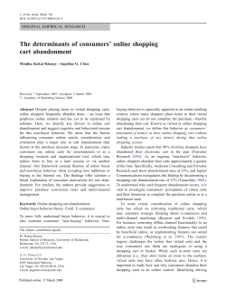 The determinants of consumers` online shopping cart abandonment