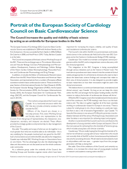 Portrait of the European Society of Cardiology Council on Basic