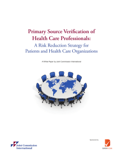 Primary Source Verification of Health Care Professionals: A Risk