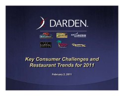 Key Consumer Challenges and Restaurant Trends for 2011 Key