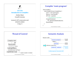 Semantic analysis and symbol tables