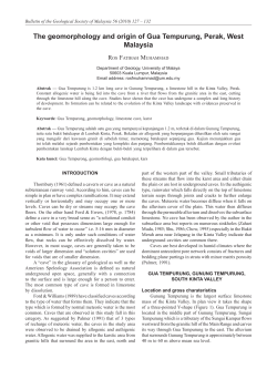 The geomorphology and origin of Gua Tempurung, Perak, West