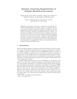 Question Answering Summarization of Multiple Biomedical Documents