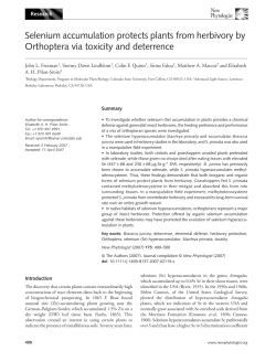 Selenium accumulation protects plants from herbivory by Orthoptera