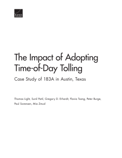 The Impact of Adopting Time-of-Day Tolling: Case Study of 183A in