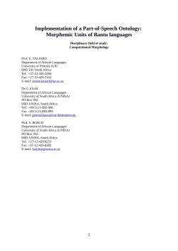 Implementation of a Part-of-Speech Ontology: Morphemic Units of