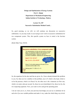 Design and Optimization of Energy Systems Prof. C. Balaji