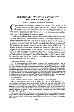 Certiorari: What Is a Conflict between Circuits?