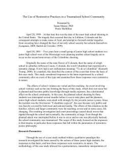The Use of Restorative Practices in a Traumatized School
