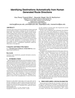 Identifying Destinations Automatically from Human Generated Route