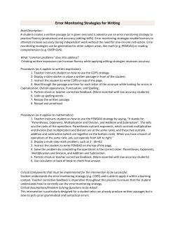 Error Monitoring Strategies for Writing