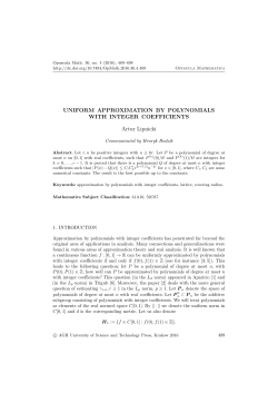 Uniform approximation by polynomials with integer coefficients