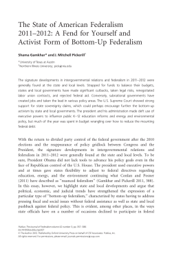 The State of American Federalism 2011–2012: A