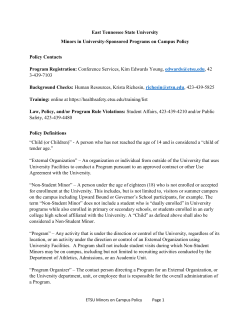 Minors in University Programs on Campus Policy