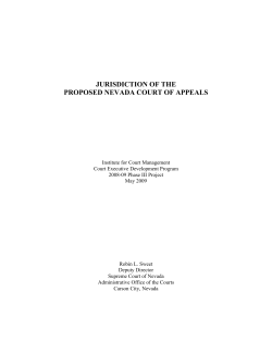 JURISDICTION OF THE PROPOSED NEVADA COURT OF APPEALS