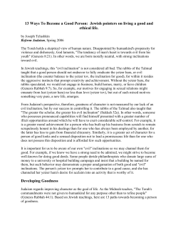 13 Ways To Become a Good Person: Jewish pointers on living a