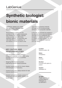 Synthetic biologist: bionic materials
