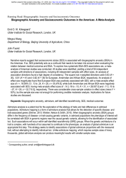 Biogeographic Ancestry and Socioeconomic Outcomes in