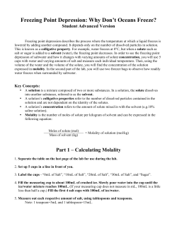Freezing Point Depression: Why Don`t Oceans Freeze?