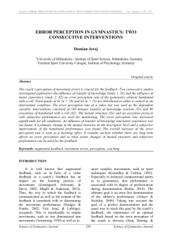 ERROR PERCEPTION IN GYMNASTICS: TWO CONSECUTIVE
