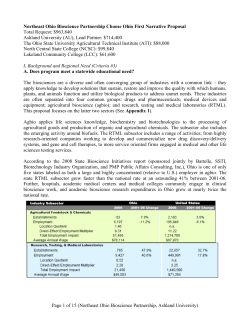 Northeast Ohio Bioscience Partnership Choose Ohio First