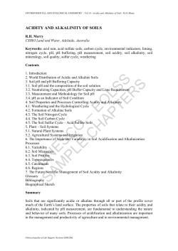 Acidity and Alkalinity of Soils