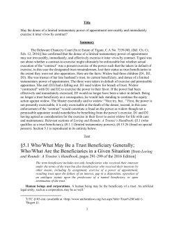 5.1 Who/What May Be a Trust Beneficiary Generally