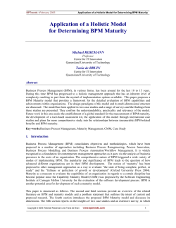 Application of a Holistic Model for Determining BPM Maturity