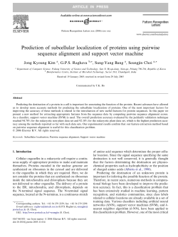 Prediction of subcellular localization of proteins using