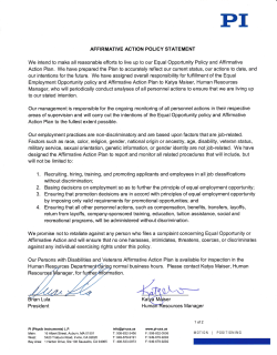 PI EEO Policy