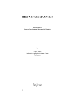 First Nations Education, a joint WDM