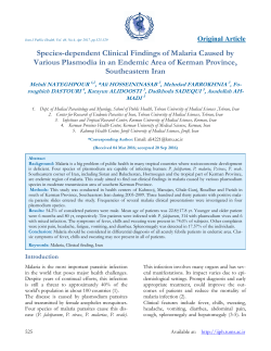 Species-dependent Clinical Findings of Malaria Caused by Various
