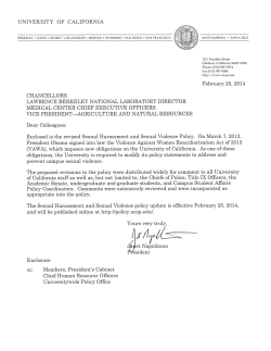 University of California Policy on Sexual Harassment