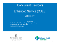 Concurrent Disorders Enhanced Service (CDES)