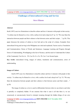 Challenges of Intercultural Living and Service