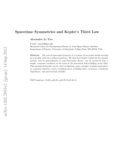 Spacetime Symmetries and Kepler`s Third Law