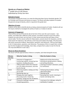 Density as a Property of Matter 7th grade Intro to Life Science