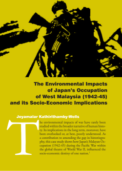The Environmental Impacts of Japan`s Occupation of West Malaysia