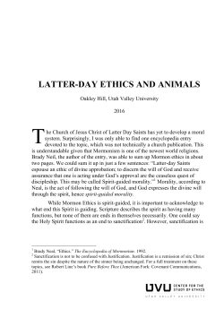 latter-day ethics and animals