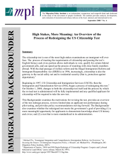 High Stakes, More Meaning - Migration Policy Institute