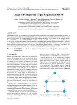 Usage of Pythagorean Triple Sequence in OSPF