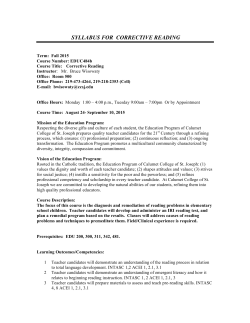 syllabus for corrective reading